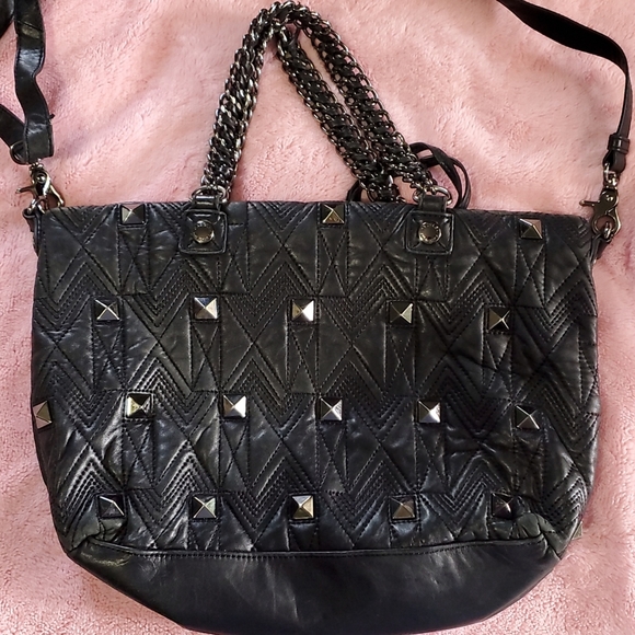 Badgley Mischka black studded purse - Picture 2 of 8